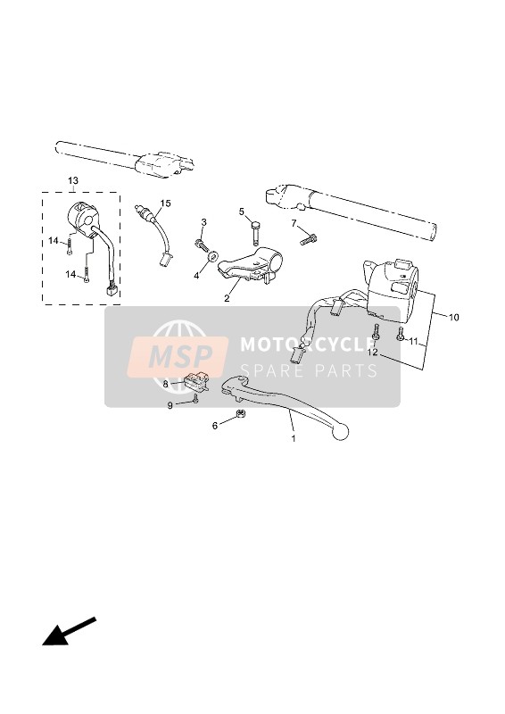 5D7H39450100, Bolt Lever, Yamaha, 1